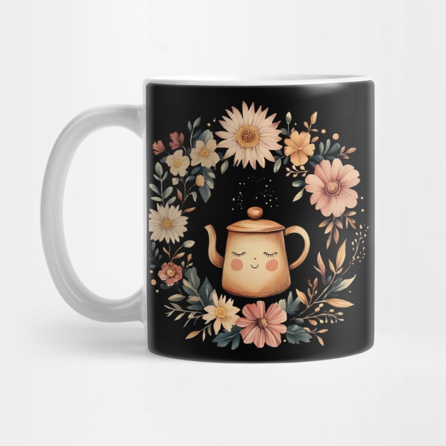 Vintage Coffee Pot Art – Rustic Kitchen Illustration by TuncGK